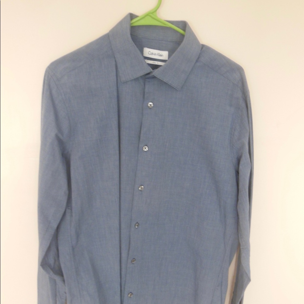 Men’s slim fit Calvin Klein blue button down